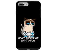 Don't Bother Me Right Meow Funny Sarcastic Gaming Cat Meme Carcasa para iPhone 7 Plus/8 Plus