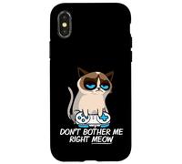 Don't Bother Me Right Meow Funny Sarcastic Gaming Cat Meme Carcasa para iPhone X/XS