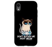 Don't Bother Me Right Meow Funny Sarcastic Gaming Cat Meme Carcasa para iPhone XR