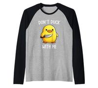 Don't Duck with Me Funny Cute Kawaii Duck Meme Knife Camiseta Manga Raglan