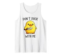 Don't Duck with Me Funny Cute Kawaii Duck Meme Knife Camiseta sin Mangas
