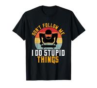 Don't Follow Me I Do Stupid Things Funny Skeleton Racing Camiseta