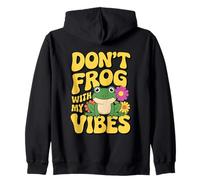 Dont Frog with My Vibes Cute Retro Frog Estética Sudadera con Capucha