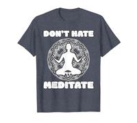 Don't Hate Meditate - Spiritual Zen & Positive Living Yoga Camiseta, Hombre, Azul Jaspeado, 6XL