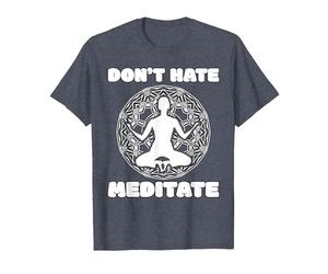 Don't Hate Meditate - Spiritual Zen & Positive Living Yoga Camiseta, Hombre, Azul Jaspeado, 6XL