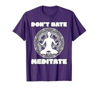 Don't Hate Meditate - Spiritual Zen & Positive Living Yoga Camiseta, Hombre, Morado, XL