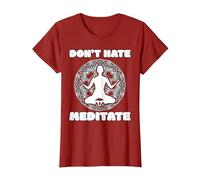 Don't Hate Meditate - Spiritual Zen & Positive Living Yoga Camiseta, Mujer, Arándano, M