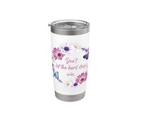 Don't Let The Hard Days Win - Women’s Floral Inspirational Vaso térmico de acero inoxidable de doble pared