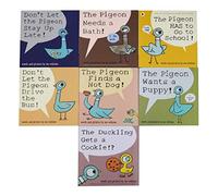 Don't Let the Pigeon Series 6 Books Collection Set by Mo Willems (Pigeon Drive the Bus, Stay Up Late, Ducking Gets a Cookie, Finds a Hot Dog, Needs a Bath & Wants a Puppy)