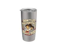 Don't Let the Ponytail Fool You Karate Girls Cinturón Negro Vaso térmico de acero inoxidable de doble pared