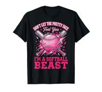 Don't Let The Pretty Face Fool You I'm A Softball Beast Camiseta