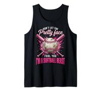 Don't Let The Pretty Face Fool You I'm A Softball Beast Camiseta sin Mangas