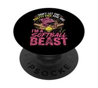 Don't Let The Pretty Face Fool You I'm A Softball Beast PopSockets PopGrip Adhesivo