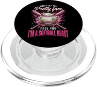 Don't Let The Pretty Face Fool You I'm A Softball Beast PopSockets PopGrip para MagSafe
