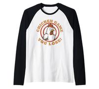 Don't Look Chicken Game You Lose, divertido humor de dibujos animados con pájaros Camiseta Manga Raglan