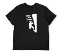 Dont Look Down Rock Climbing Silhouette Caps Funny Nature Unisex 100% Cotton Short-Sleeve T-Shirts Black S