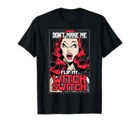 Don't Make Me Flip My Witch Switch Halloween Pop Art Girl Camiseta