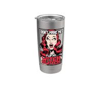 Don't Make Me Flip My Witch Switch Halloween Pop Art Girl Vaso térmico de acero inoxidable de doble pared