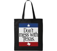 Don't Mess with Texas Lone Star State - Bolsa de algodón ecológico natural, color negro, Black, Talla única