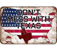 Don'T Mess With Texas Tin Vintage Look 20X30 CM Decoration Art Sign for Home Funny Wall Decor
