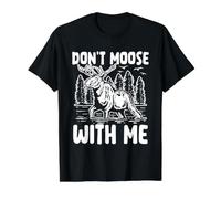 Don't Moose with Me Funny Wildlife Juego de Palabras Camiseta gráfica económica, Hombre, Negro, L