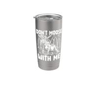Don't Moose With Me Funny Wildlife Juego de palabras Vaso térmico de acero inoxidable de doble pared