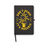 Don't Panic it's - Cuaderno de cannabis orgánico, páginas en blanco, cubierta de piel sintética, planificador, diario, cuaderno de trabajo
