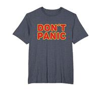 Don't Panic Vintage, sarcástico diseño para Evitar el pánico Camiseta, Hombre Tallas Grandes, Azul Jaspeado, 6X Alto