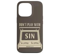 Don't Play with Sin - Retro Arcade Game Christian Gospel Carcasa para iPhone 13 Pro