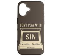 Don't Play with Sin - Retro Arcade Game Christian Gospel Carcasa para iPhone 16