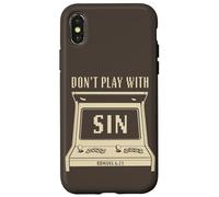 Don't Play with Sin - Retro Arcade Game Christian Gospel Carcasa para iPhone X/XS