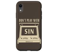 Don't Play with Sin - Retro Arcade Game Christian Gospel Carcasa para iPhone XR