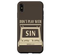 Don't Play with Sin - Retro Arcade Game Christian Gospel Carcasa para iPhone XS MAX