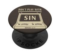 Don't Play with Sin - Retro Arcade Game Christian Gospel PopSockets PopGrip Adhesivo