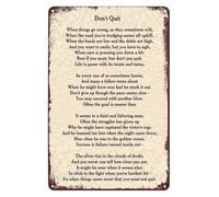 Dont Quit Motivational Poem Metal Sign Vintage Style 8x12 Inch