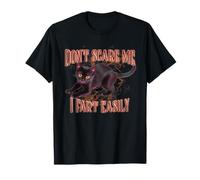 Don't Scare Me I Fart Easily Funny Cat Sarcastic Hilarious Camiseta
