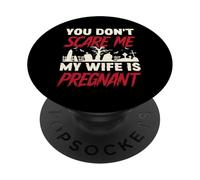 Dont Scare My Wife Is Embarazada Halloween Hombres Embarazo Papá PopSockets PopGrip Adhesivo