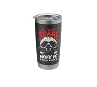 Dont Scare My Wife Is Embarazada Halloween Hombres Embarazo Papá Vaso térmico de acero inoxidable de doble pared