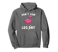 Don't Skip Leg Day Pink Flamingo Workout Gym Fitness Funny Sudadera con Capucha, Unisex para Adultos, Asfalto, S