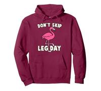 Don't Skip Leg Day Pink Flamingo Workout Gym Fitness Funny Sudadera con Capucha, Unisex para Adultos, Granate, M