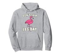 Don't Skip Leg Day Pink Flamingo Workout Gym Fitness Funny Sudadera con Capucha, Unisex para Adultos, Gris Jaspeado, M