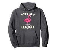 Don't Skip Leg Day Pink Flamingo Workout Gym Fitness Funny Sudadera con Capucha, Unisex para Adultos, Jaspeado Oscuro, XXL