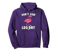 Don't Skip Leg Day Pink Flamingo Workout Gym Fitness Funny Sudadera con Capucha, Unisex para Adultos, Morado, XL