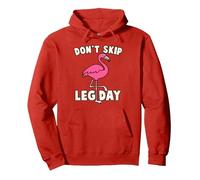 Don't Skip Leg Day Pink Flamingo Workout Gym Fitness Funny Sudadera con Capucha, Unisex para Adultos, Rojo, XXL