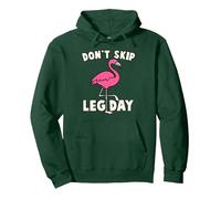 Don't Skip Leg Day Pink Flamingo Workout Gym Fitness Funny Sudadera con Capucha, Unisex para Adultos, Verde Bosque, XXL