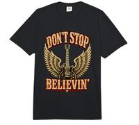 Don't Stop Believin Rock - Alas de Guitarra clásica Envejecida Divertida Comfort Colors Adult Heavyweight T-Shirt