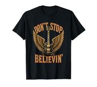 Don't Stop Believin Rock - Alas de Guitarra Vintage Camiseta