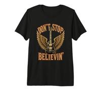 Don't Stop Believin Rock - Alas de Guitarra Vintage Camiseta Premium