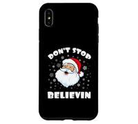 Don't Stop Believin Santa Funny Christmas Boys Girls Carcasa para iPhone XS MAX