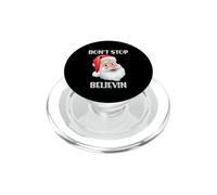 Don't Stop Believin Santa Navidad Linda Navidad PopSockets PopGrip para MagSafe